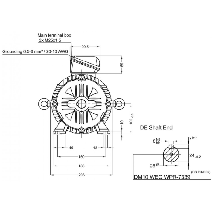 Электродвигатель WEG 17376513 5.5 кВт 2880 об/мин