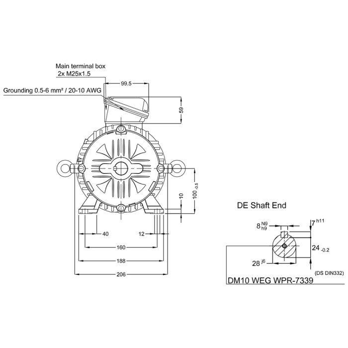Электродвигатель WEG 17886608 3 кВт 1435 об/мин
