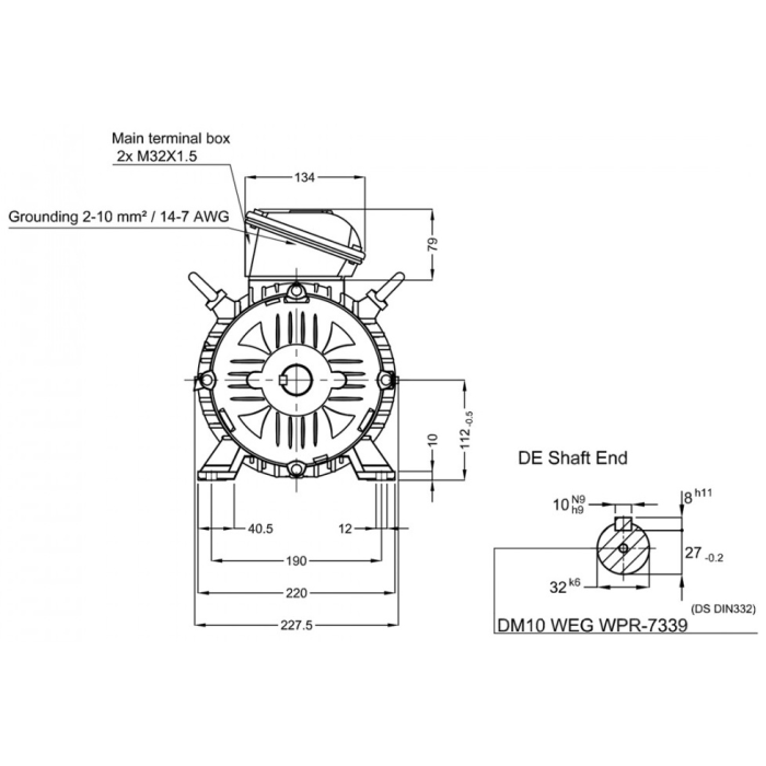 Электродвигатель WEG 17376515 7.5 кВт 2880 об/мин