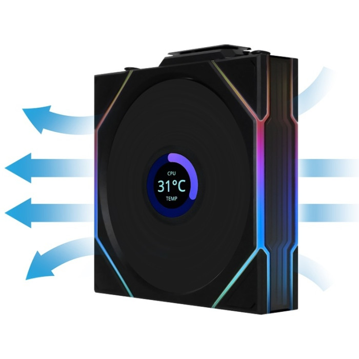 Вентилятор LIAN LI Uni Fan TL Wireless LCD 120 ARGB Reverse Blade 12RTLLCD1W1B