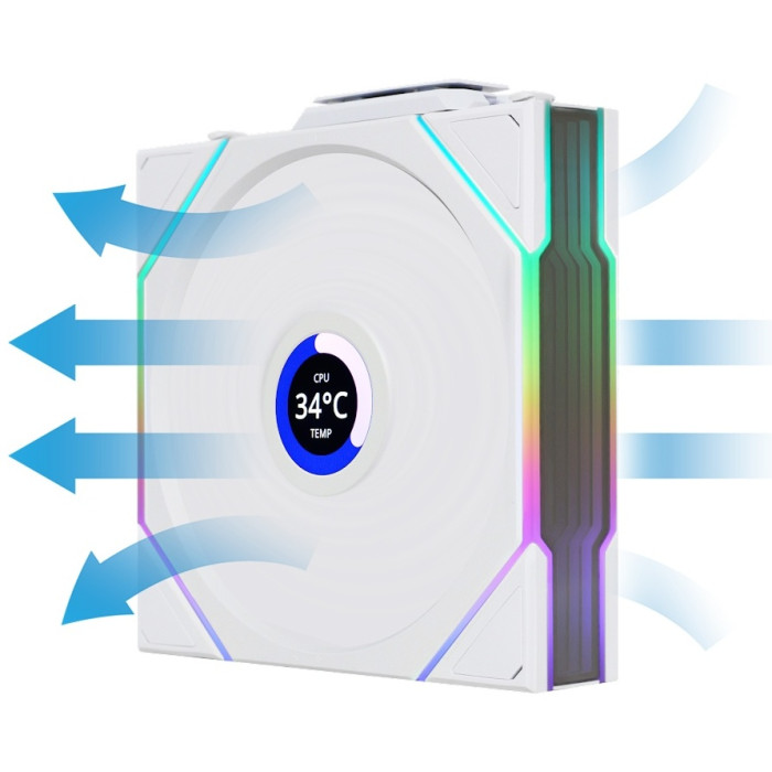 Вентилятор LIAN LI Uni Fan TL Wireless LCD 120 ARGB Reverse Blade 12RTLLCD1W1W