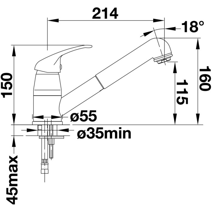 Смеситель для кухни (мойки) Blanco Daras-s 524196 Кофе, однозахватный