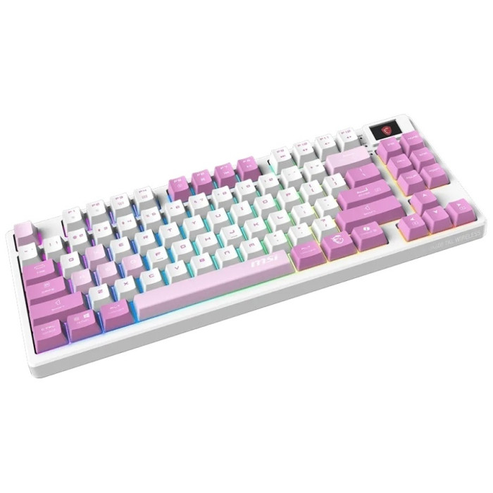 Игровая Клавиатура MSI FORGE GK600 TKL W VIOLET RU, Механическая/WIFI/BT/USB2.0/RGB/83кл/1.8м VIOLET