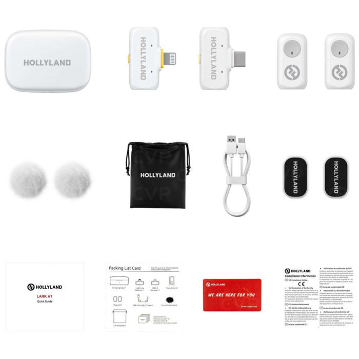 Петличный микрофон Hollyland Lark A1 Combo Белый<br>77502