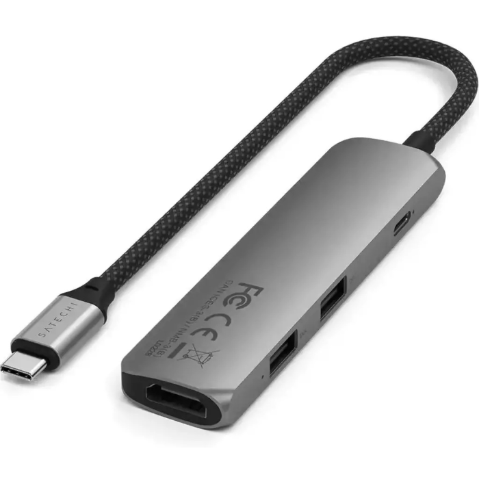 Док-станция Satechi 4-in-1 USB-C Slim Multiport серый