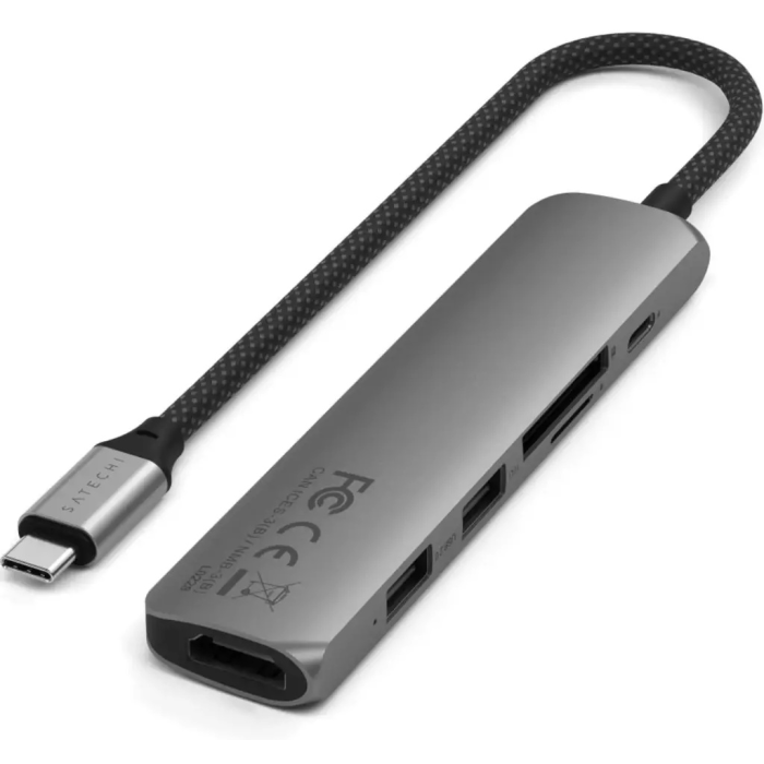 Док-станция Satechi 6-in-1 USB-C Slim Multiport серый
