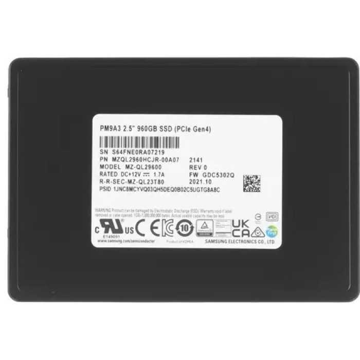 SSD Samsung PM9A3 MZQL2960HCJR-00A07 960 ГБ