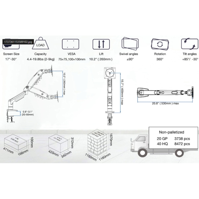 NB Monitor Arm-Office F80-XE белый