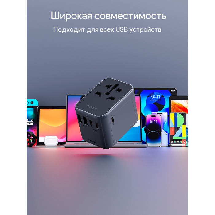 Aukey PA-TA07 USB Type-C, USB черный