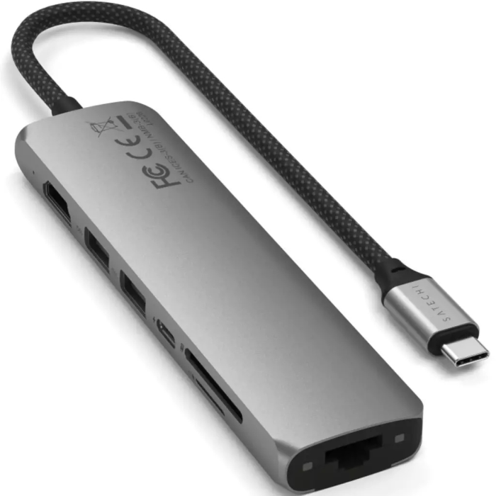Док-станция Satechi 7-in-1 USB-C Slim серый
