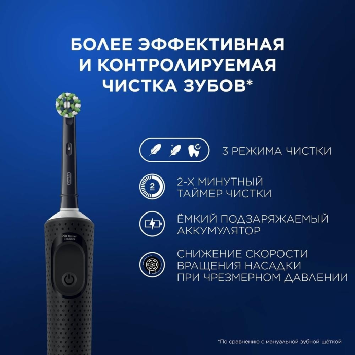 Braun механическая D103.423.3H тип 3708 (Oral_B) Vitality Pro Black щетина средняя