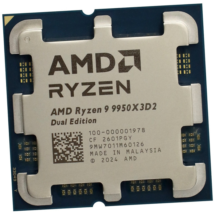 Процессор AMD Ryzen 9 9950X3D2 4,3ГГц (5,6ГГц Turbo) 16C/32T 192MB L3 200W AM5 OEM 100-000001978