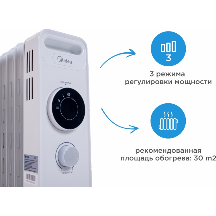 Масляный радиатор Midea NY2311-20M белый