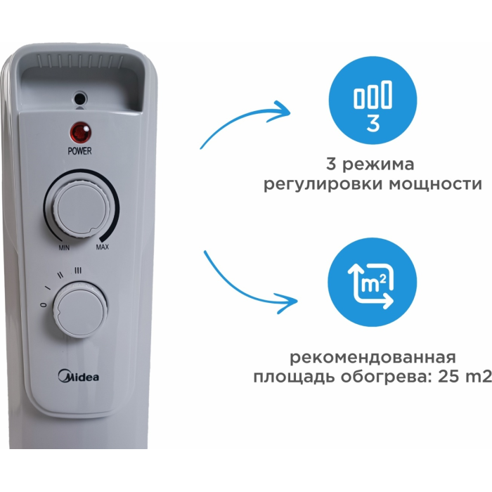 Масляный радиатор Midea NY2009-16JA белый