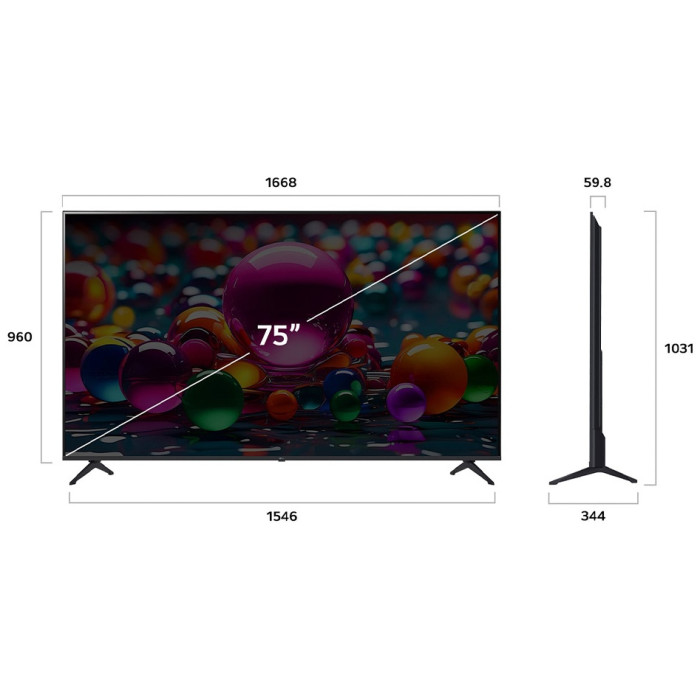 LG 75UA75009LA 191 см черный