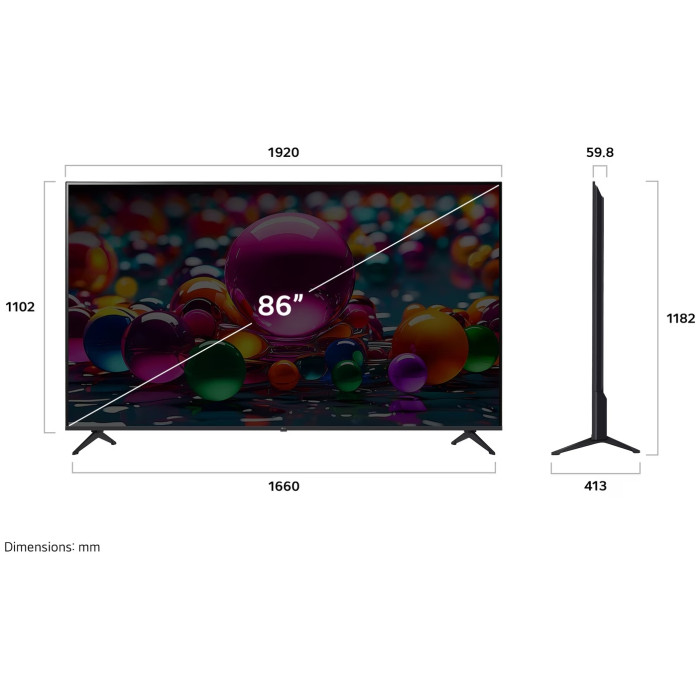 LG 86UA75009LA 218 см черный