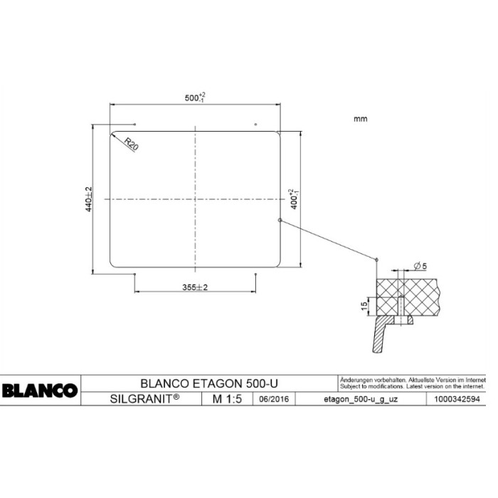 Blanco подстольная Etagon 500-U, коричневый