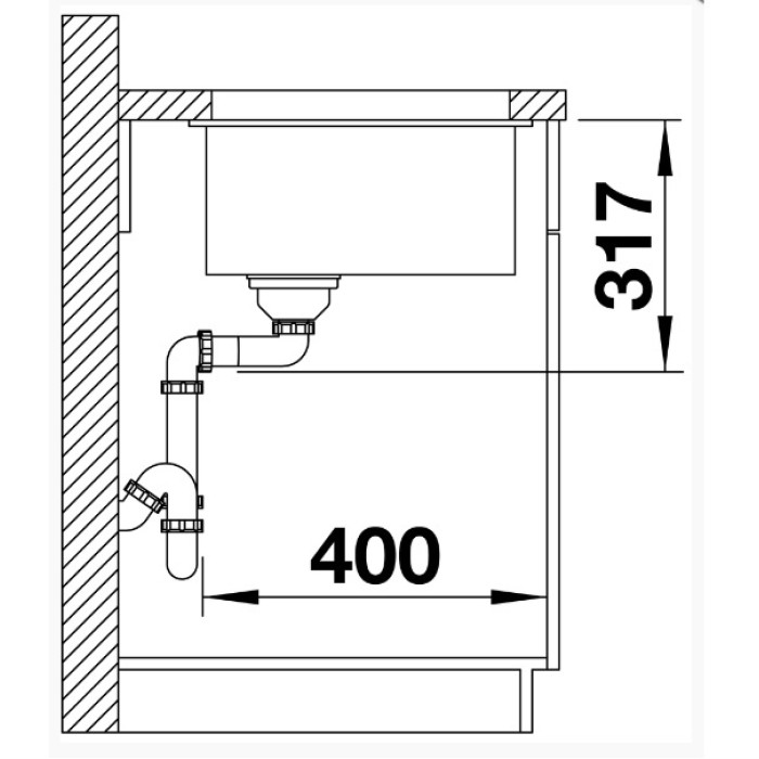 Blanco подстольная Etagon 500-U, серый