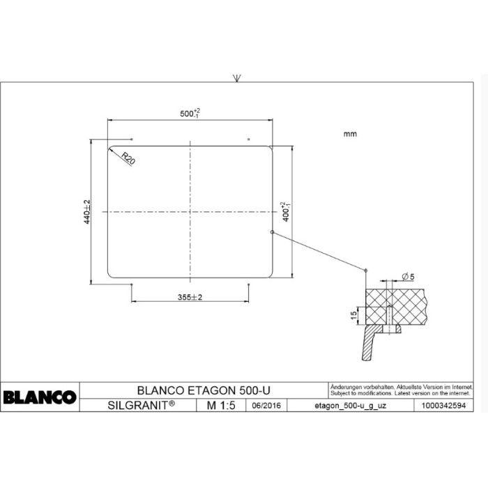 Blanco подстольная Etagon 500-U, серый