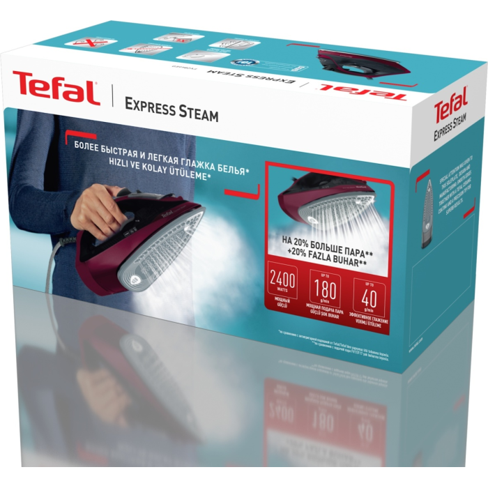 Tefal Express Steam FV2846E0 черный, красный