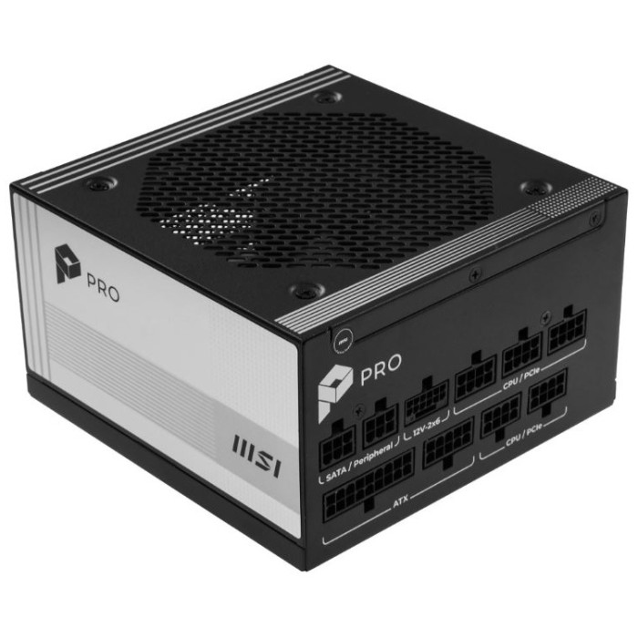 Блок питания MSI 850W, PRO A850PL PCIE5, Full Modular, ATX, 80+ PLATINUM, >92%, Fan 120mm, Черный