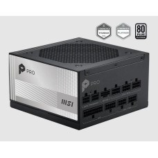 Блок питания MSI 1000W, PRO A1000PL PCIE5, Full Modular, ATX, 80+ PLATINUM, >92%, Fan 120mm, Черный