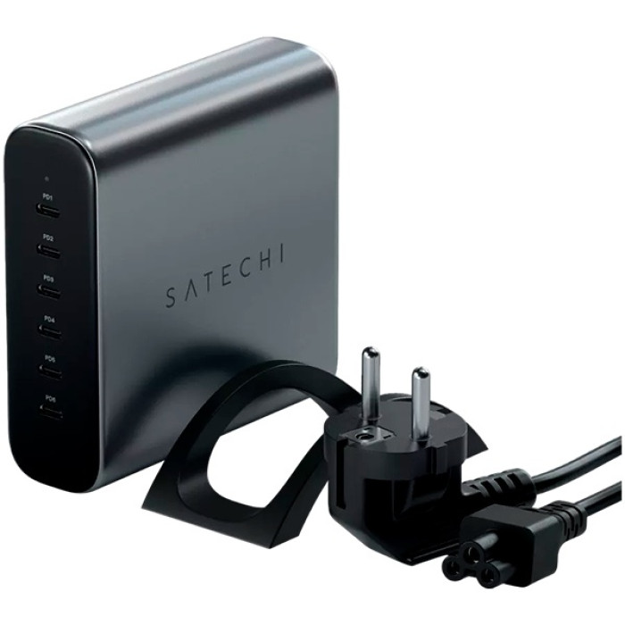 Satechi Satechi 200W USB-C 6-Port PD GaN Charger - EU (ST-C200GM-EU) USB Type-C серый