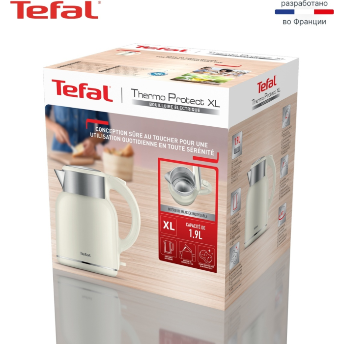 Электрочайник Tefal Thermo Protect XL KO-190AE0 бежевый