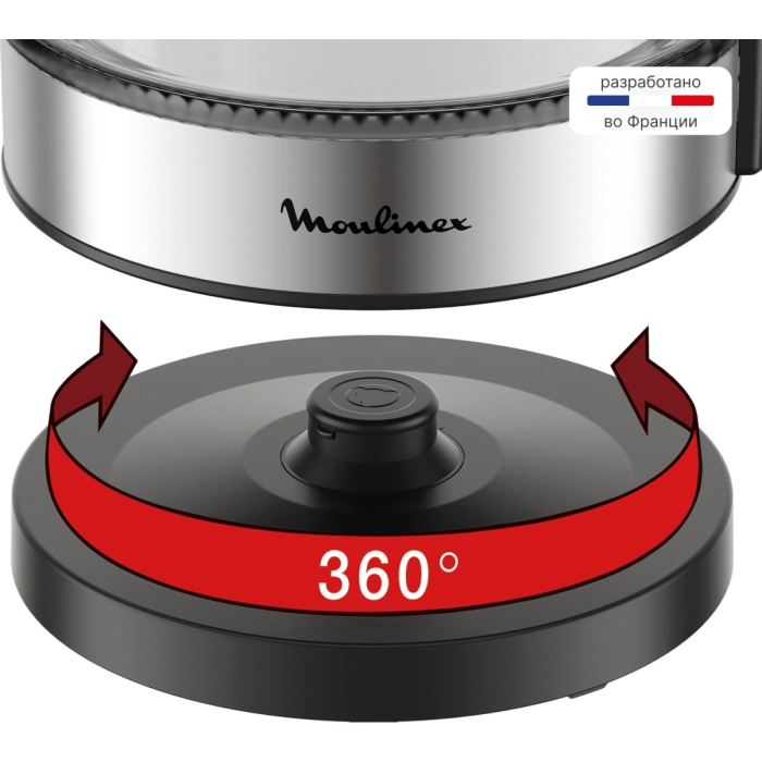 Электрочайник Moulinex BY3S0DF0 черный, прозрачный