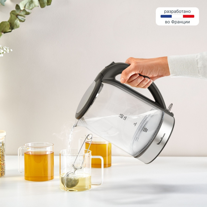 Электрочайник Moulinex BY3S0DF0 черный, прозрачный