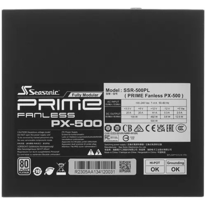 Seasonic Prime Fanless PX-500 SSR-500PL 500 Вт