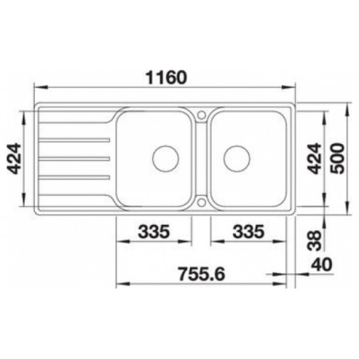 Blanco Lemis 8S-IF (523037) накладная 116х50х20.5 см, нержавеющая сталь, тон серебристый металлик