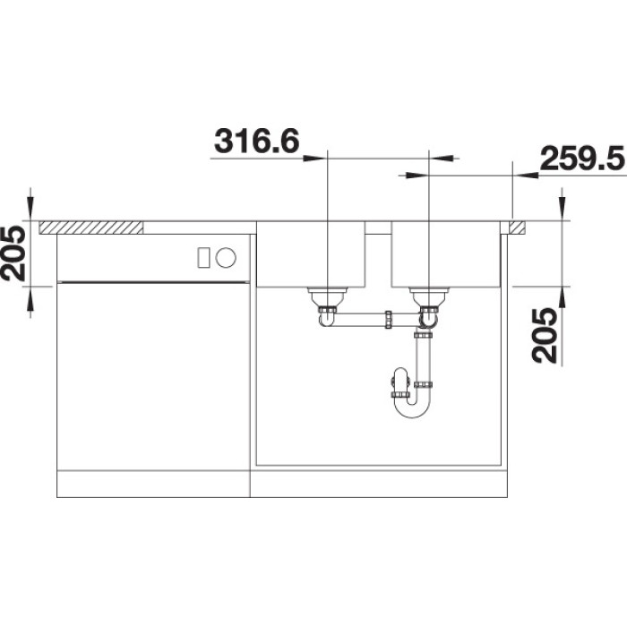 Blanco Lemis 8S-IF (523037) накладная 116х50х20.5 см, нержавеющая сталь, тон серебристый металлик