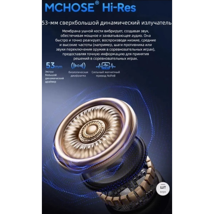 Наушники с микрофоном MCHOSE V9 Pro, 7.1 Surround, 53mm Drivers, 2.4/BT/USB, 2000mAh, Rose Red