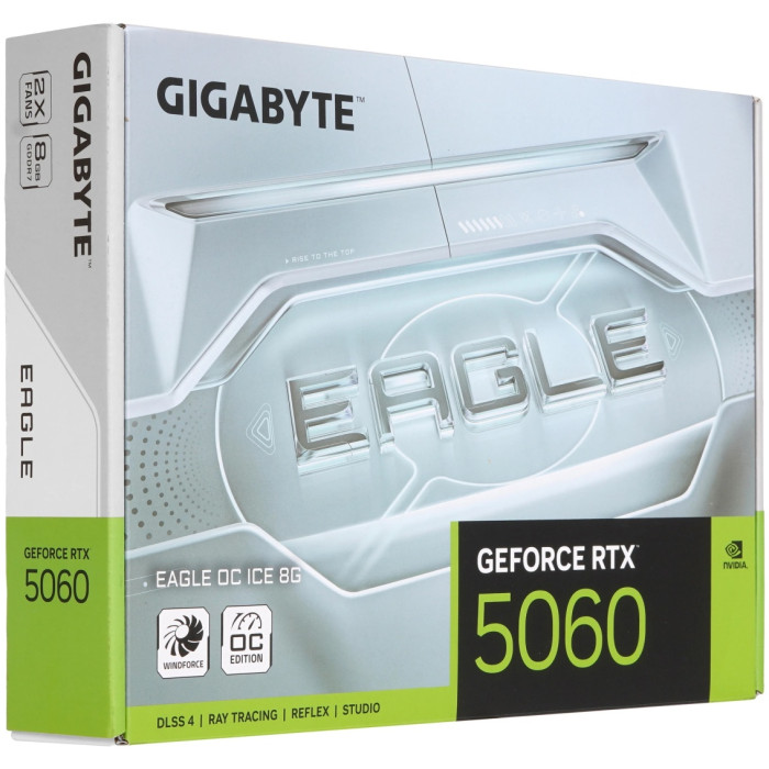 Видеокарта Gigabyte GV-N5060EAGLEOC ICE-8GD 1.0  1.0, 8Gb GDDR7, 128 Bit, HDMI, DP, WHITE, BOX<br>328975