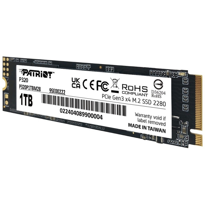 Твердотельный накопитель SSD Patriot P320 1TB M.2 NVMe PCIe 3.0x4<br>74218
