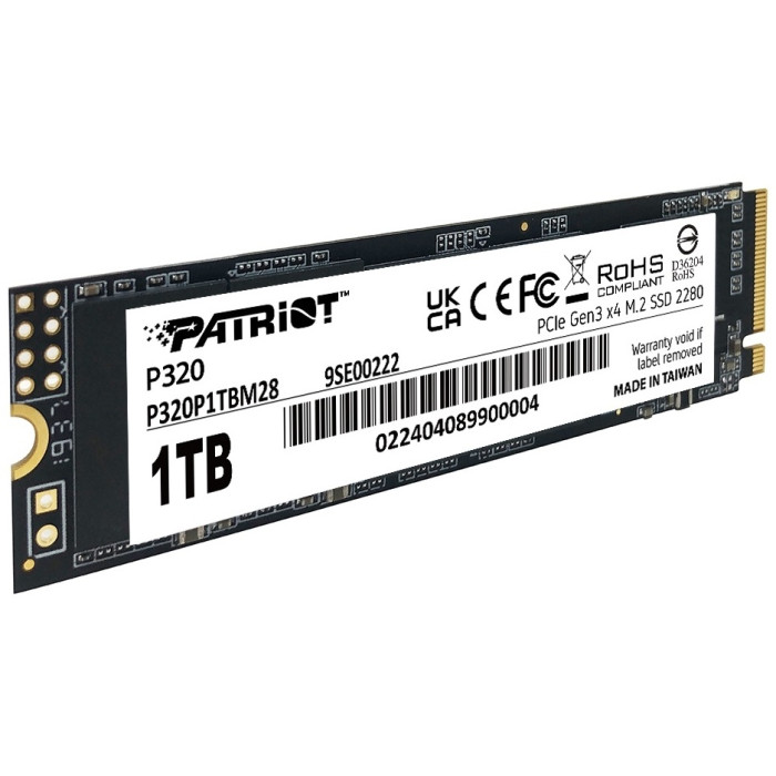 Твердотельный накопитель SSD Patriot P320 1TB M.2 NVMe PCIe 3.0x4<br>74218