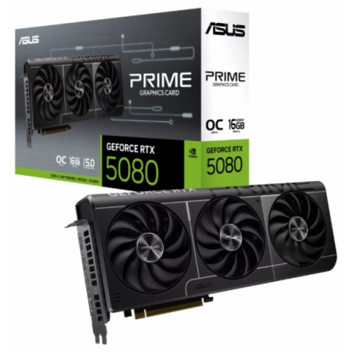 Видеокарта ASUS PRIME-RTX5080-O16G-EVO, RTX 5080, 16G OC GDDR7, 256bit, HDMI, DP, BOX