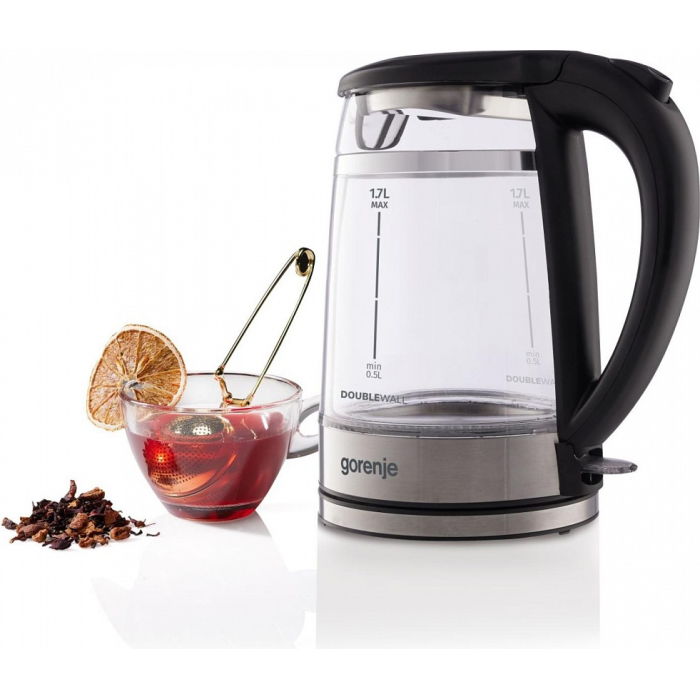 Электрочайник Gorenje K17GDW серебристый