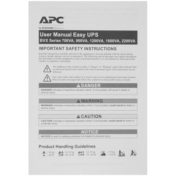 Источник бесперебойного питания APC by Schneider Electric BVX700LI-GR