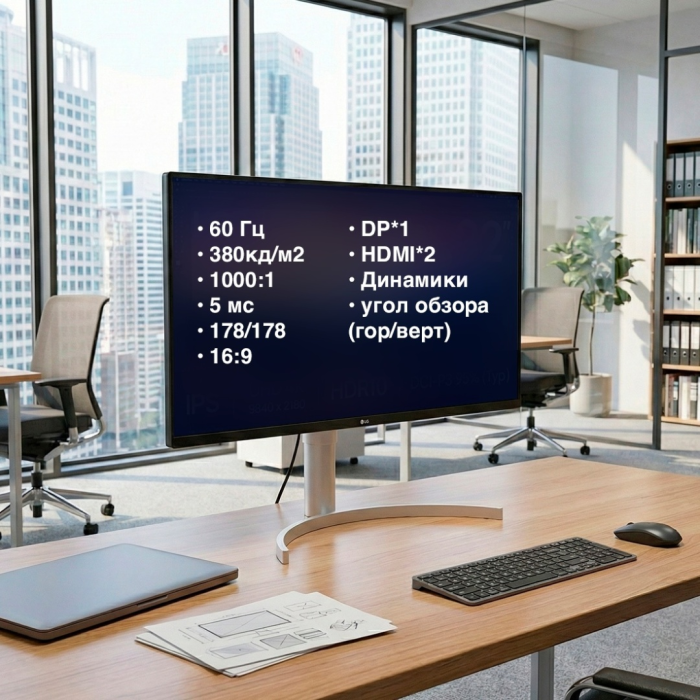 31.5' LG 32UN650K-W серебристый