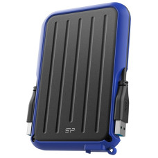 Silicon Power Armor - A66 2TB Portable HDD USB 3.2 Gen 1 Blue, Certificate MIL-STD 810F 516.5/IV, Water-resistant IPX4, 360˚ bumper<br>