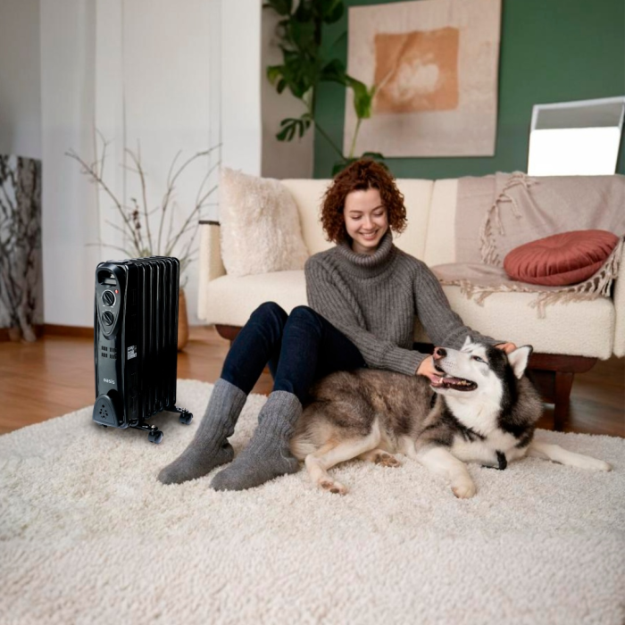 Масляный радиатор Oasis US-15B черный