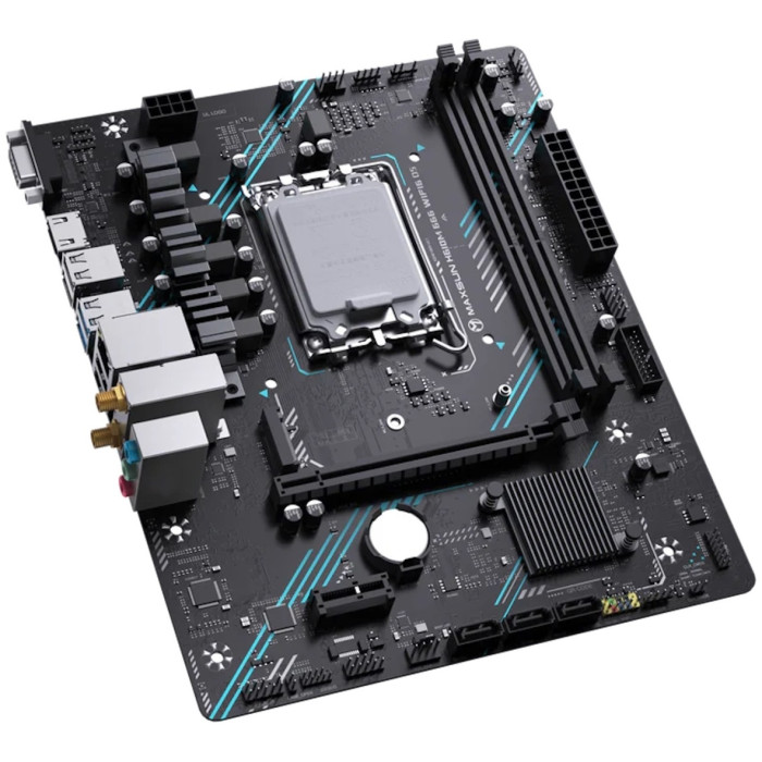 Материнская плата MaxSun MS-H610M 666 WIFI6 D5, LGA1700, 2xDDR5, PCIe4.0, HDMI+VGA, M.2, mATX