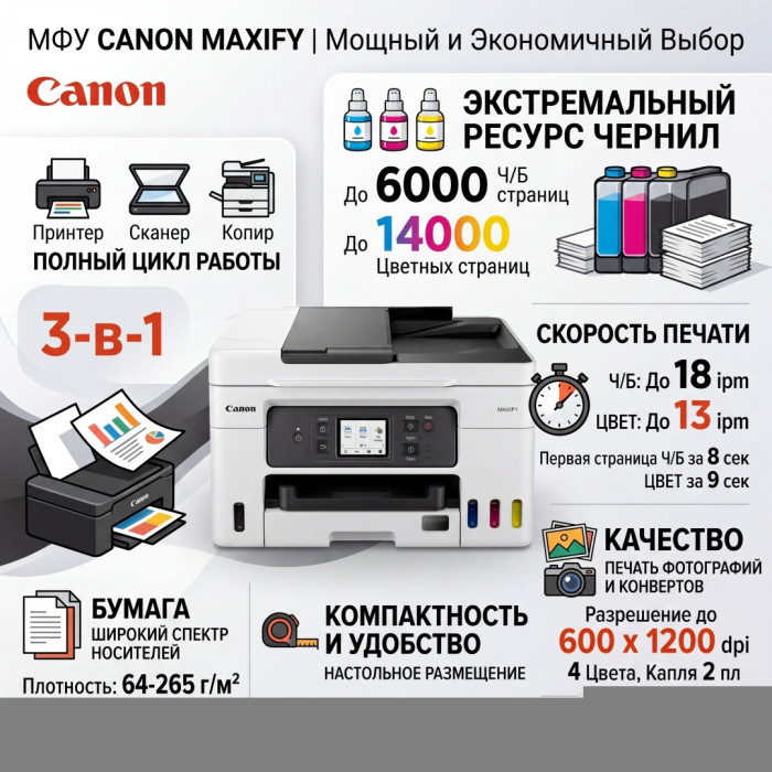 Цветное МФУ Canon MAXIFY GX4040