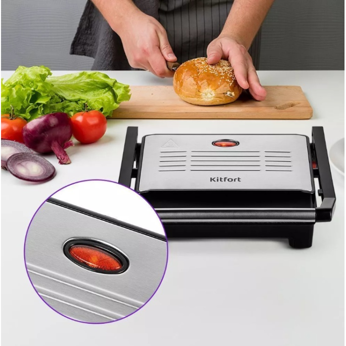 Гриль Kitfort КТ-3604 черный, стальной