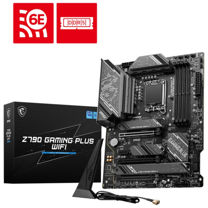 Материнская плата MSI Z790 GAMING PLUS WIFI LGA1700 4xDDR5 6xSATA3 RAID 4M.2 HDMI DP ATX