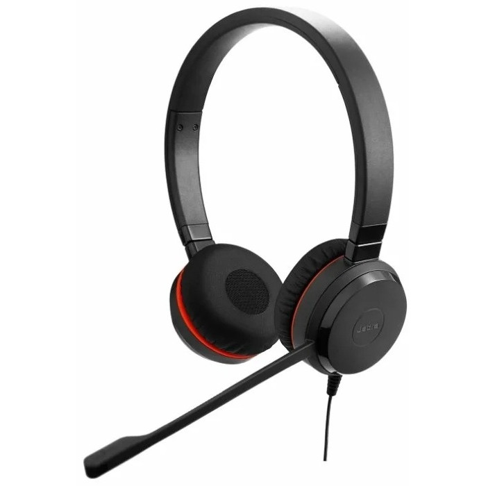 JABRA EVOLVE 30 II MS Stereo USB Headband, Noise cancelling, USB and 3.5 connectivity, with mute-button and volume control on the cord, with leather ear cushion, Microsoft optimized<br>