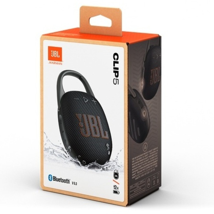 JBL Clip 5 - Portable Bluetooth Speaker with Carabiner - Black<br>