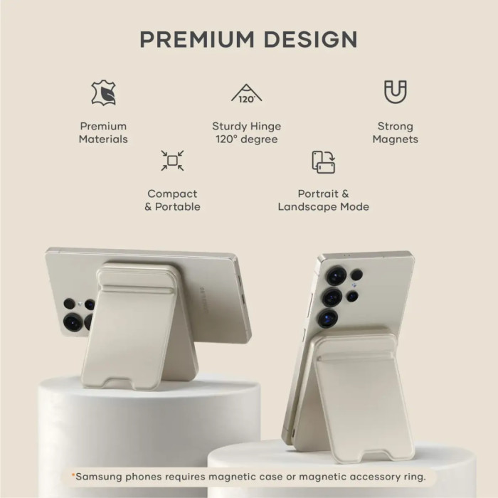 Внешний аккумулятор Satechi OntheGo Qi2 5K Magnetic Power Bank with Stand 5000 мАч 20 Вт розовый